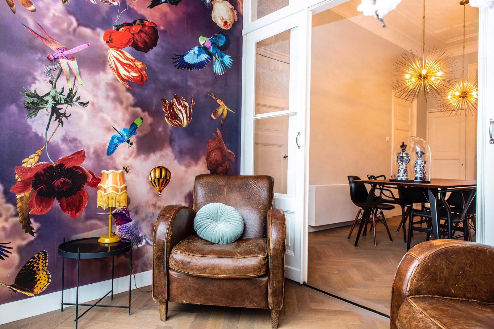 Behang toepassing in tuinkamer